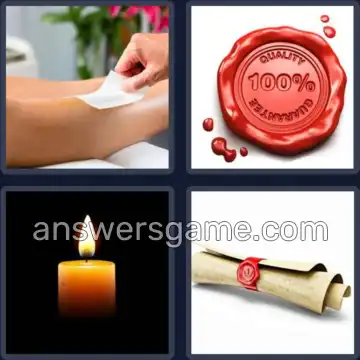 4 Pics 1 Word 3 Letters WAX