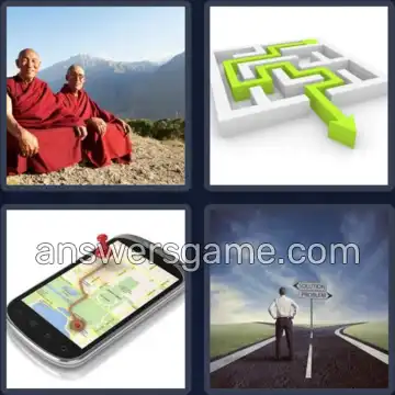 4 Pics 1 Word 3 Letters WAY