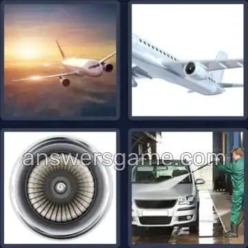 4 Pics 1 Word 3 Letters JET