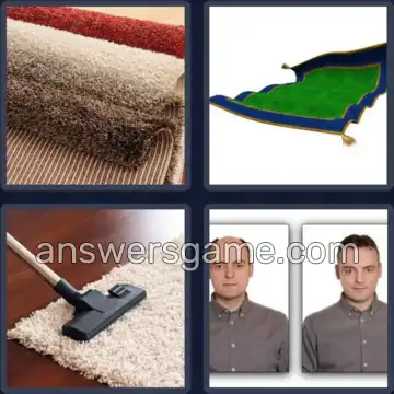 4 Pics 1 Word 3 Letters RUG