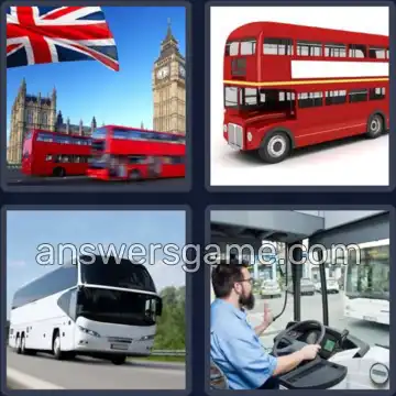 4 Pics 1 Word 3 Letters BUS