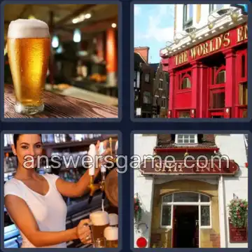 4 Pics 1 Word 3 Letters PUB