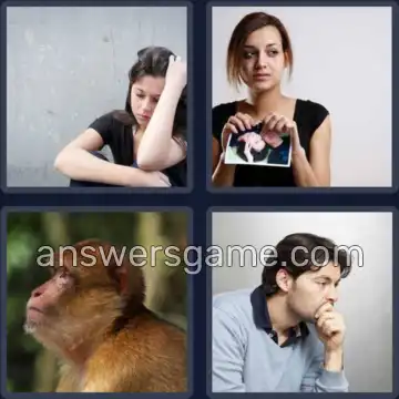 4 Pics 1 Word 3 Letters SAD