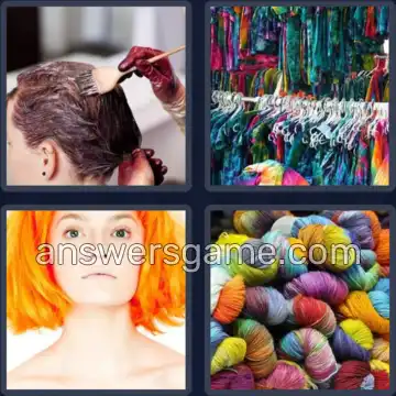 4 Pics 1 Word 3 Letters DYE