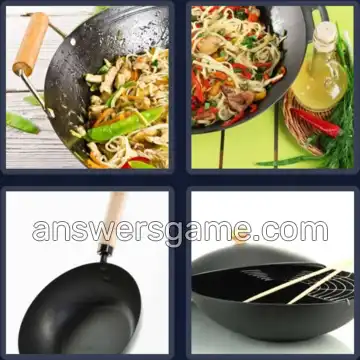 4 Pics 1 Word 3 Letters WOK
