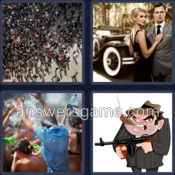 4 Pics 1 Word 3 Letters MOB