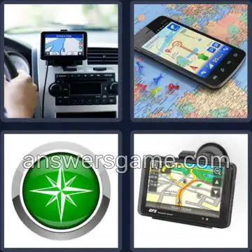 4 Pics 1 Word 3 Letters GPS