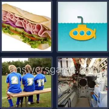 4 Pics 1 Word 3 Letters SUB