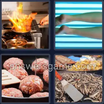 4 Pics 1 Word 3 Letters FRY