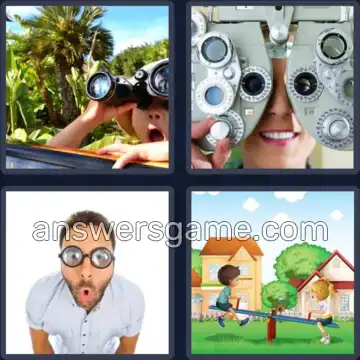 4 Pics 1 Word 3 Letters SEE