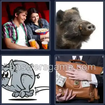 4 Pics 1 Word 3 Letters HOG