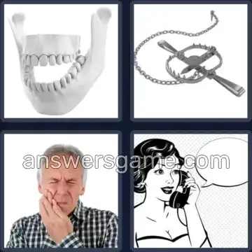 4 Pics 1 Word 3 Letters JAW