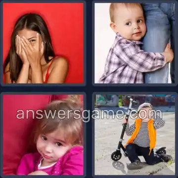 4 Pics 1 Word 3 Letters SHY