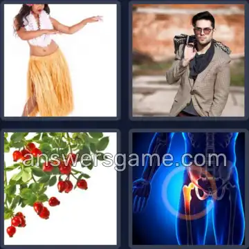 4 Pics 1 Word 3 Letters HIP