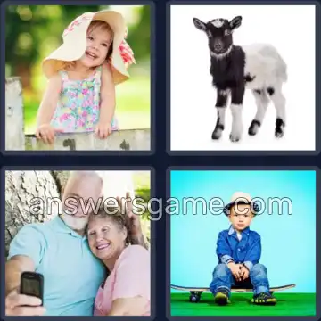 4 Pics 1 Word 3 Letters KID