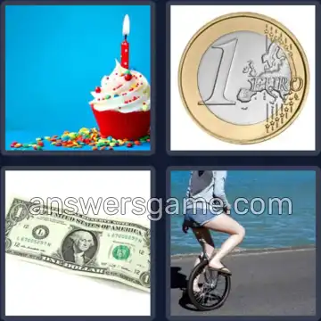 4 Pics 1 Word 3 Letters ONE