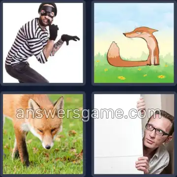 4 Pics 1 Word 3 Letters SLY