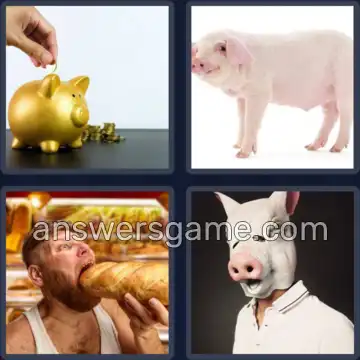 4 Pics 1 Word 3 Letters PIG