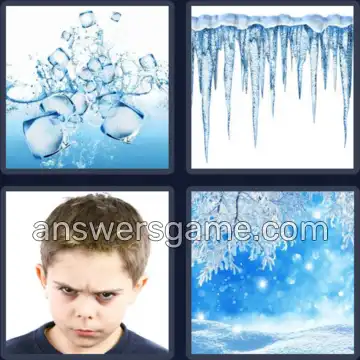 4 Pics 1 Word 3 Letters ICY