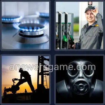 4 Pics 1 Word 3 Letters GAS