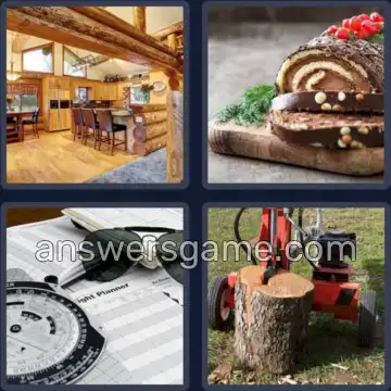 4 Pics 1 Word 3 Letters LOG