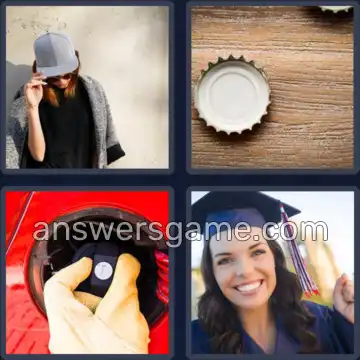 4 Pics 1 Word 3 Letters CAP