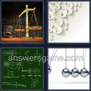 4 Pics 1 Word 3 Letters LAW