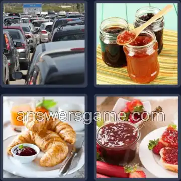 4 Pics 1 Word 3 Letters JAM