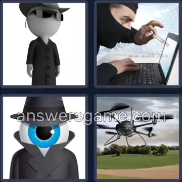 4 Pics 1 Word 3 Letters SPY