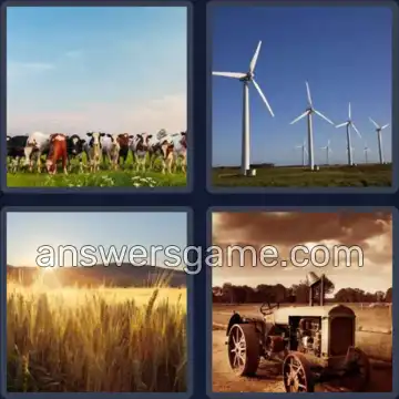 4 Pics 1 Word 4 Letters FARM