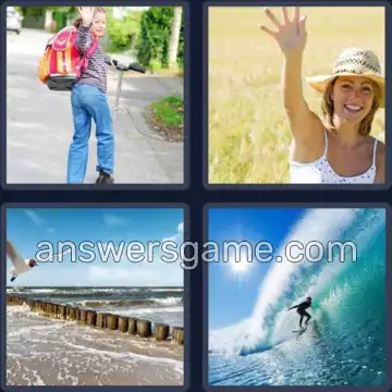 4 Pics 1 Word 4 Letters WAVE