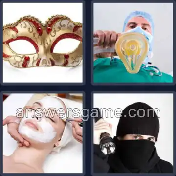 4 Pics 1 Word 4 Letters MASK