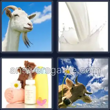 4 Pics 1 Word 4 Letters MILK
