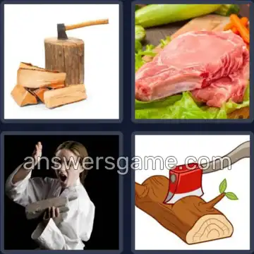 4 Pics 1 Word 4 Letters CHOP