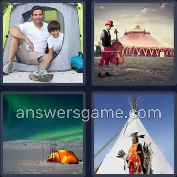 4 Pics 1 Word 4 Letters TENT