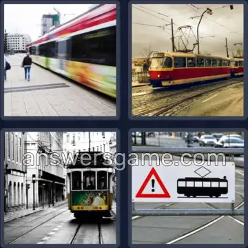 4 Pics 1 Word 4 Letters TRAM