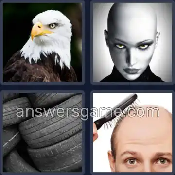 4 Pics 1 Word 4 Letters BALD