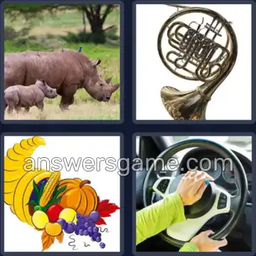 4 Pics 1 Word 4 Letters HORN