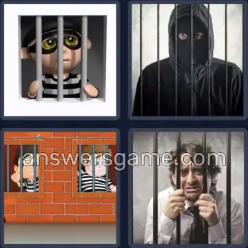 4 Pics 1 Word 4 Letters JAIL