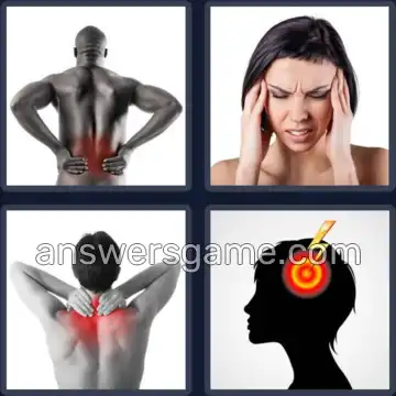 4 Pics 1 Word 4 Letters PAIN