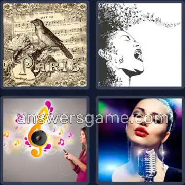 4 Pics 1 Word 4 Letters SONG