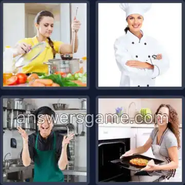 4 Pics 1 Word 4 Letters COOK