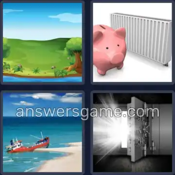 4 Pics 1 Word 4 Letters BANK