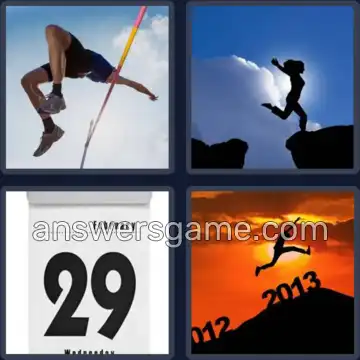 4 Pics 1 Word 4 Letters LEAP