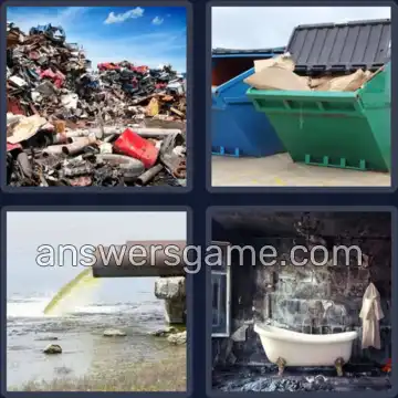 4 Pics 1 Word 4 Letters DUMP