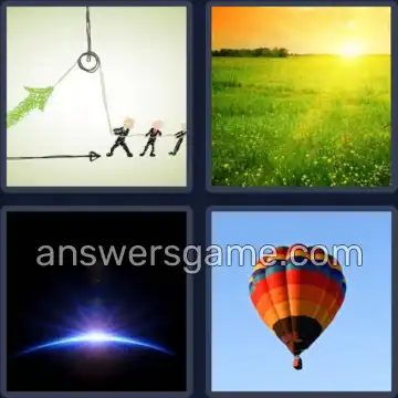 4 Pics 1 Word 4 Letters RISE