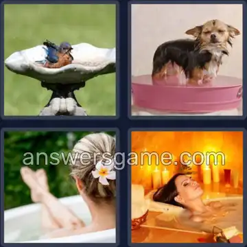 4 Pics 1 Word 4 Letters BATH