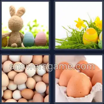 4 Pics 1 Word 4 Letters EGGS