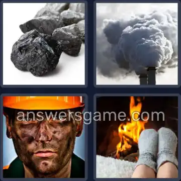 4 Pics 1 Word 4 Letters COAL