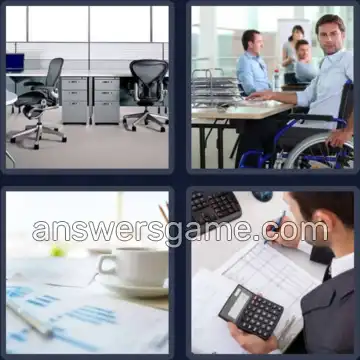 4 Pics 1 Word 4 Letters DESK